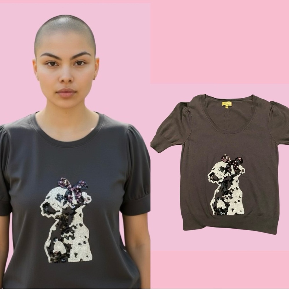 princess vera wang Gold, white and silver Logo Tee